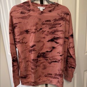 Oatmilk Pink and Black Tie-Dye Sweatshirt